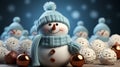 Festive Snowman Wishing Merry Christmas and Happy New Year Royalty Free Stock Photo