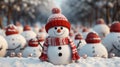 Festive Snowman Wishing Merry Christmas and Happy New Year Royalty Free Stock Photo