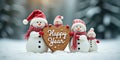 Festive Snowmen Celebrating New Year Royalty Free Stock Photo