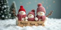 Festive Snowmen Celebrating New Year Royalty Free Stock Photo
