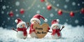 Festive Snowmen Celebrating New Year Royalty Free Stock Photo