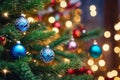 Festive Sparkle: Christmas Ball Decorations Adorning Tree