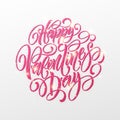 Festive sparkle layout template design Glitter Lettering Happy Valentine day card. Vector illustration
