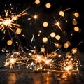 Festive sparklers alight - ai generated image