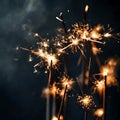 Festive sparklers alight - ai generated image