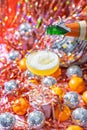 Festive Sparkling Wine styled for a vibrant disco party, New Year\'s Eve