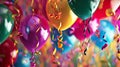 Festive Spectacle: Colorful Carnival Balloons and Streamers Extravaganza