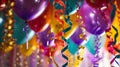 Festive Spectacle: Colorful Carnival Balloons and Streamers Extravaganza