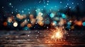 festive spirit of the end-of-the-year celebration with a dazzling display of colorful fireworks against the night sky. Royalty Free Stock Photo