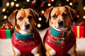 Festive and Stylish Personalized Christmas Dog Collars for Your Furry Friends.AI Generated