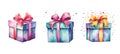 festive surprise gift box ai generated watercolor