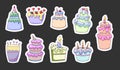 Festive sweet cake. Sticker Bookmark