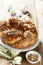 Festive sweet Easter bread Royalty Free Stock Photo