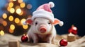 Festive Swine: Adorable Teacup Pig Celebrating Christmas in Style