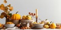 Festive table decorated for Thanksgiving Day. Concept thanksgiving table setting