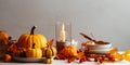 Festive table decorated for Thanksgiving Day. Concept thanksgiving table setting