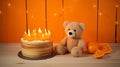 Birthday Cake with Teddy Bear
