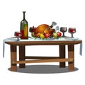 Festive table with food and alcohol Royalty Free Stock Photo