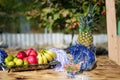 Festive table for outdoor summer party Royalty Free Stock Photo