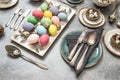 Festive table place setting decoration Easter still life Royalty Free Stock Photo