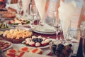 table setting consisting of a variety of delicious dishes