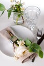 Festive table setting with floral decoration Royalty Free Stock Photo