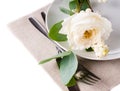 Festive table setting with floral decoration Royalty Free Stock Photo