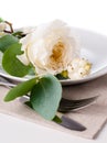 Festive table setting with floral decoration Royalty Free Stock Photo