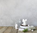 Festive table setting for Happy Easter day