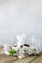 Festive table setting for Happy Easter day