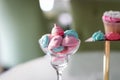 Festive table with sweets.chic pink cake, kids cake, birthday cake, sweet table,candy bar,