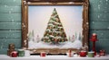 a festive tableau featuring an attractive Christmas tree drawing on a tabletop of diverse colors