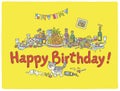 Happy birthday card with tableful Royalty Free Stock Photo