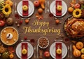 Festive Thanksgiving Dinner Table Setting Royalty Free Stock Photo