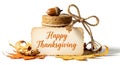 Happy Thanksgiving Card with Autumnal Elements Royalty Free Stock Photo