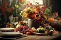 Festive Thanksgiving table setting with a