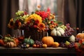 Festive Thanksgiving table setting with a