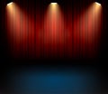 Festive theater curtains backgorund for concert. Stage show entartainment vector backdrop Royalty Free Stock Photo