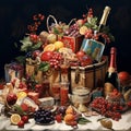 Festive Treasures: A Hamper Adorned with Precious Seasonal Joys