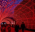 The tunnel of lights in the city of Norwich, Norfolk during the Christmas period