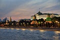 Festive Twilight Lighting Over Moscow Kremlin Royalty Free Stock Photo