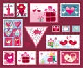 Festive The Valentine's Stamps