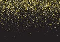 Festive vector template with colored confetti on black background