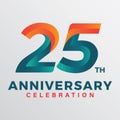 25th Silver Anniversary Celebration Vector Template Royalty Free Stock Photo