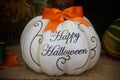 Festive White Halloween Pumpkin