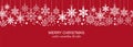 Festive white seamless snowflake border on red Royalty Free Stock Photo