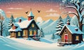 A Festive Winter Scene: Christmas Birdhouse Backdrop