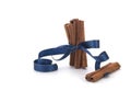 Festive wrapped cinnamon sticks isolated Royalty Free Stock Photo