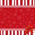 Festive wrapped template with space for text and ribbon