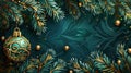 Festive Xmas Ball on Fir Tree - AI-Generated Christmas Wallpaper Background Royalty Free Stock Photo